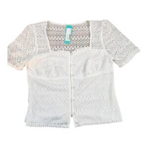 The general good Natalie lace top stitch fix white sz. Large front lined Y2K